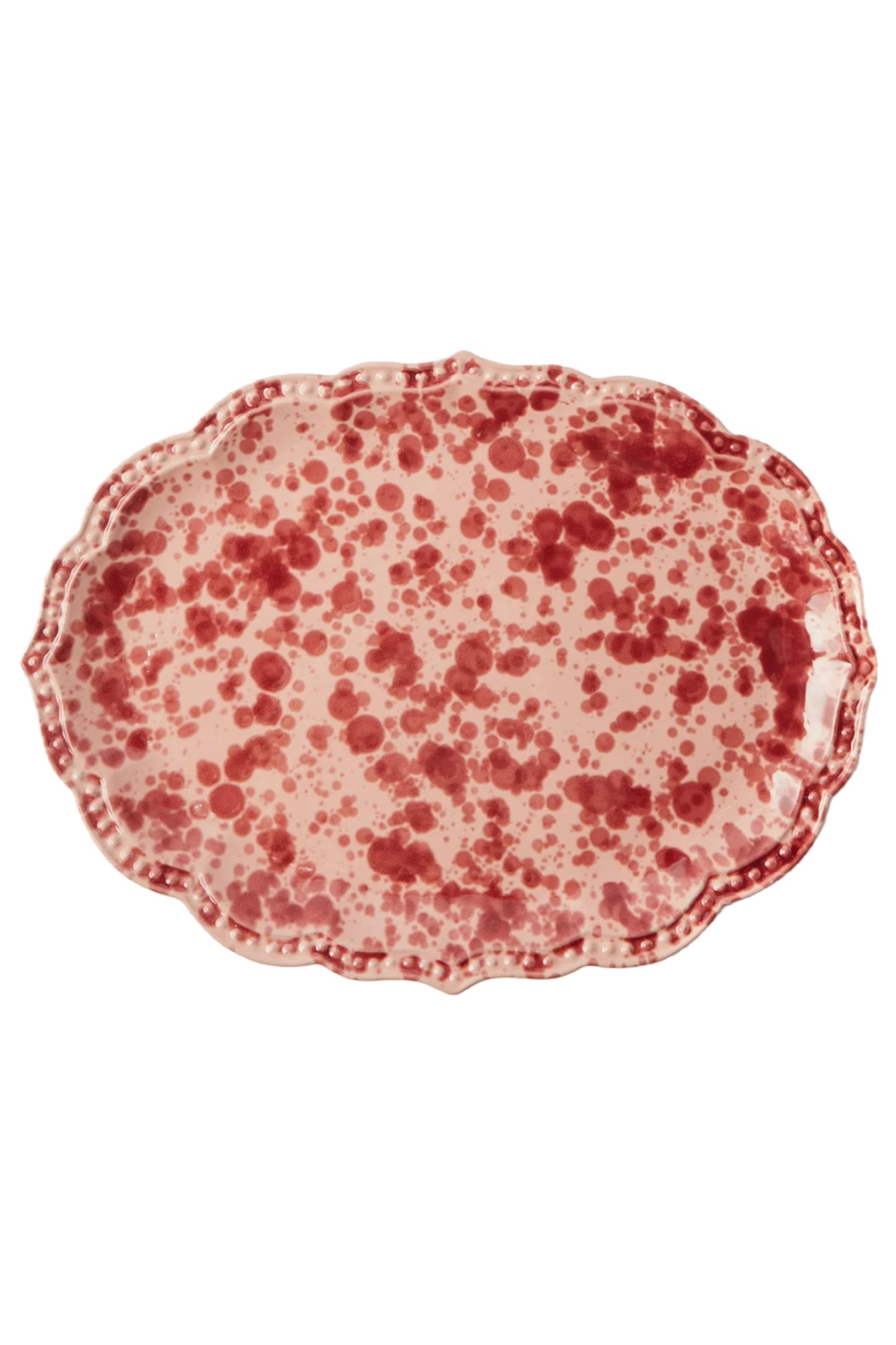 Speckled Pink Glazed-ceramic Serving Platter