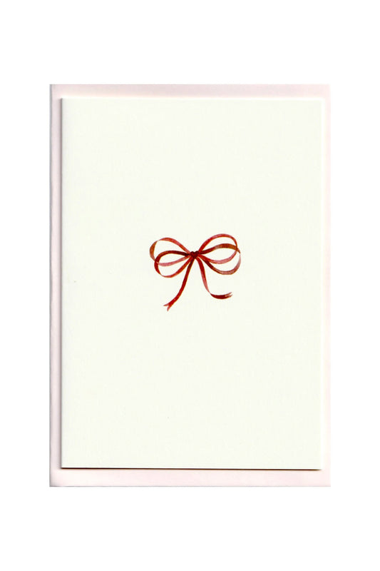 Pack of 5 Ruby Bow Ribbon Cards