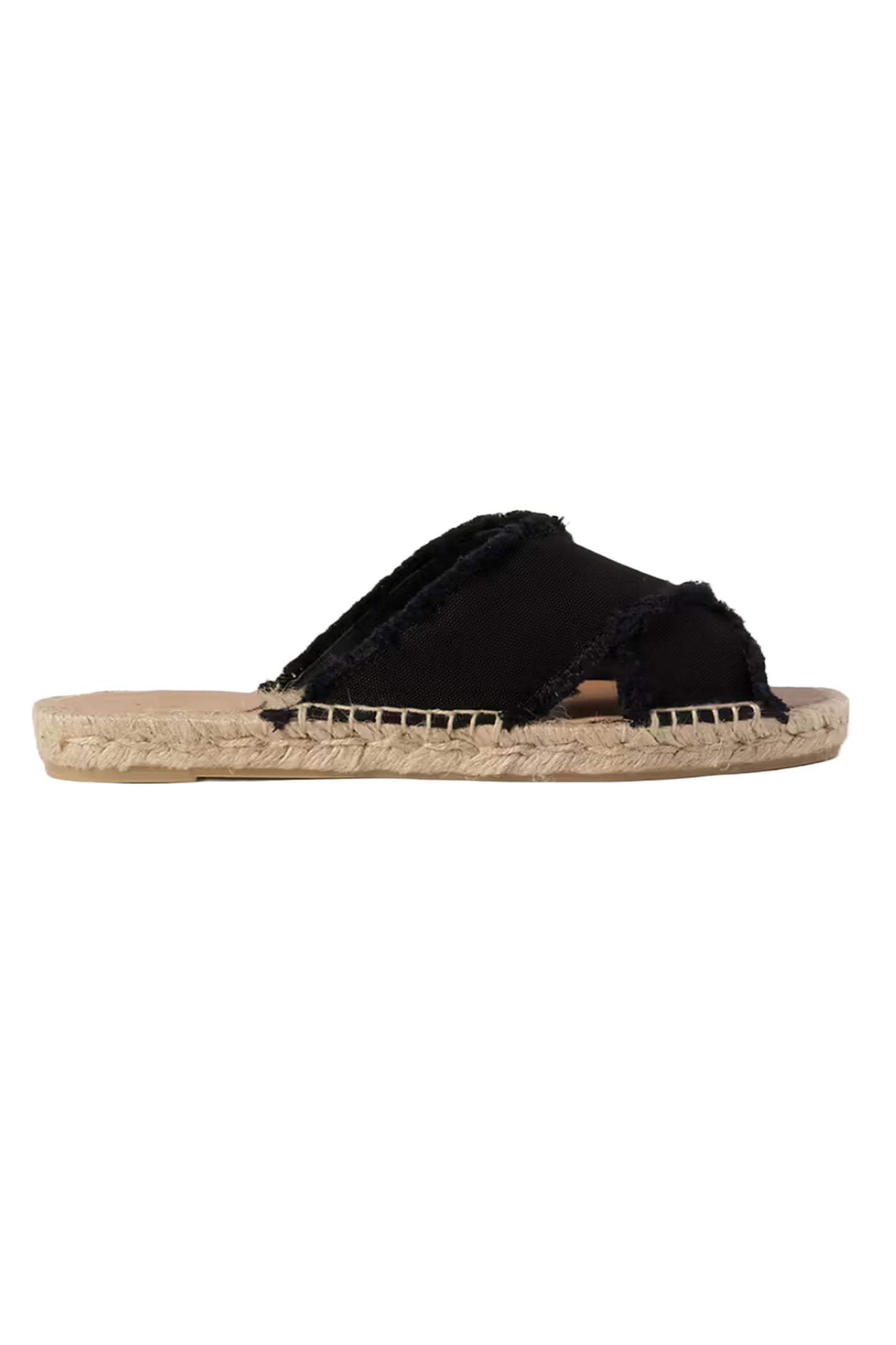 Palmera Frayed Canvas Espadrille Slides