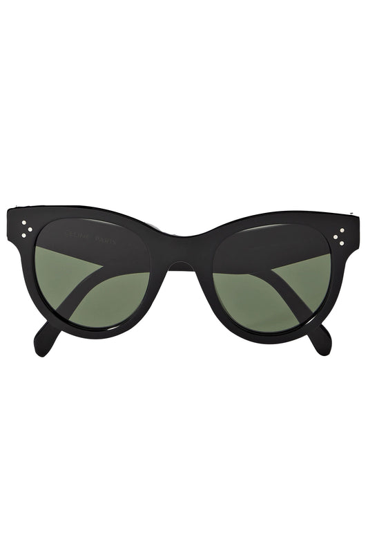 Round-Frame Acetate Sunglasses Black