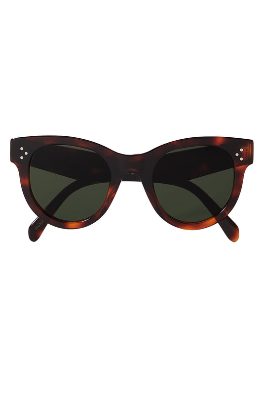 Round-Frame Tortoiseshell Acetate Sunglasses