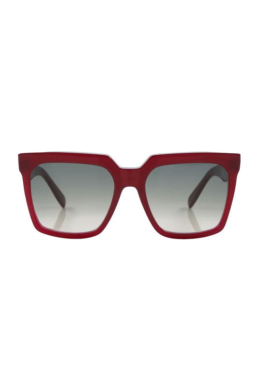 Square Acetate Sunglasses Burgundy