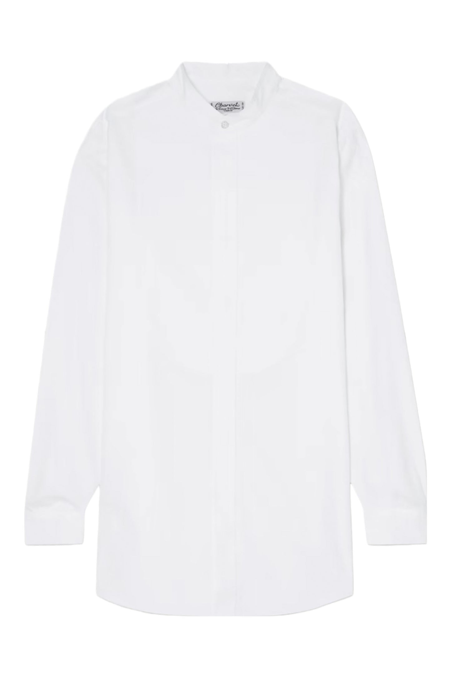 White Cotton-poplin And Piqué Shirt