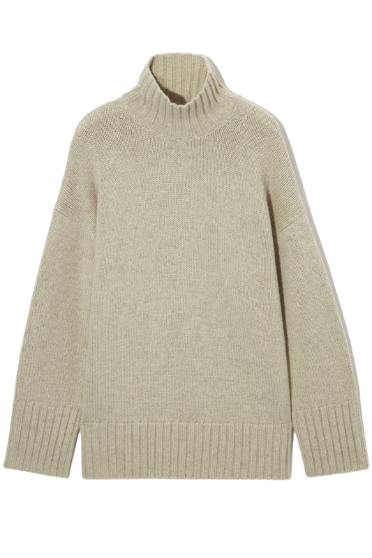 Funnel-Neck Pure Cashmere Jumper