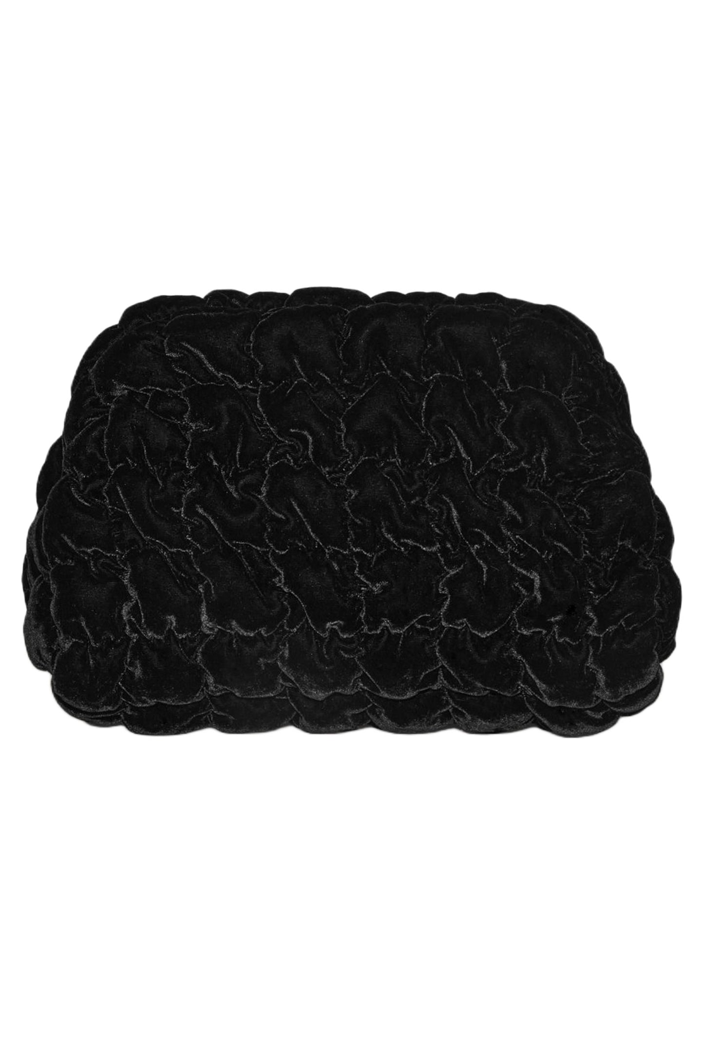 Quilted Velvet Clutch Bag Black