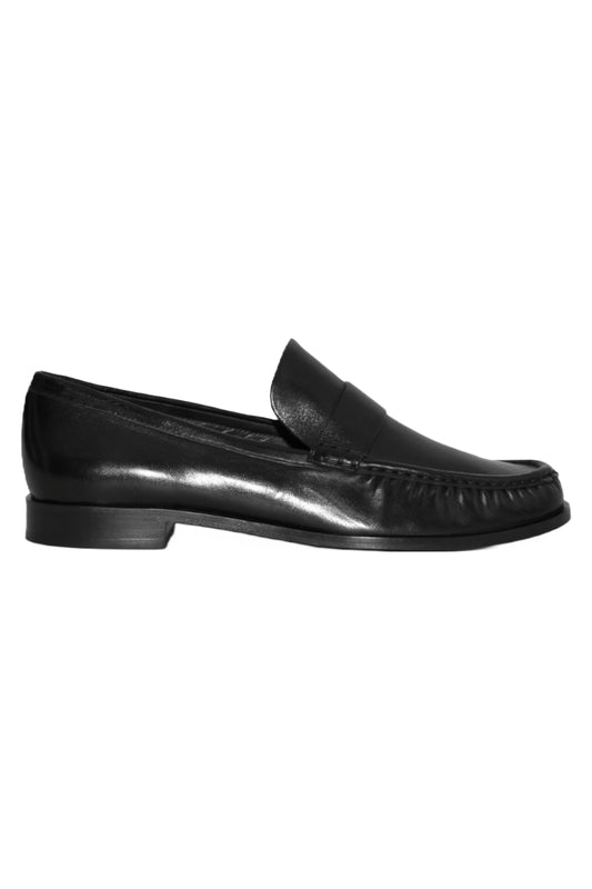 Black Penny Leather Loafers