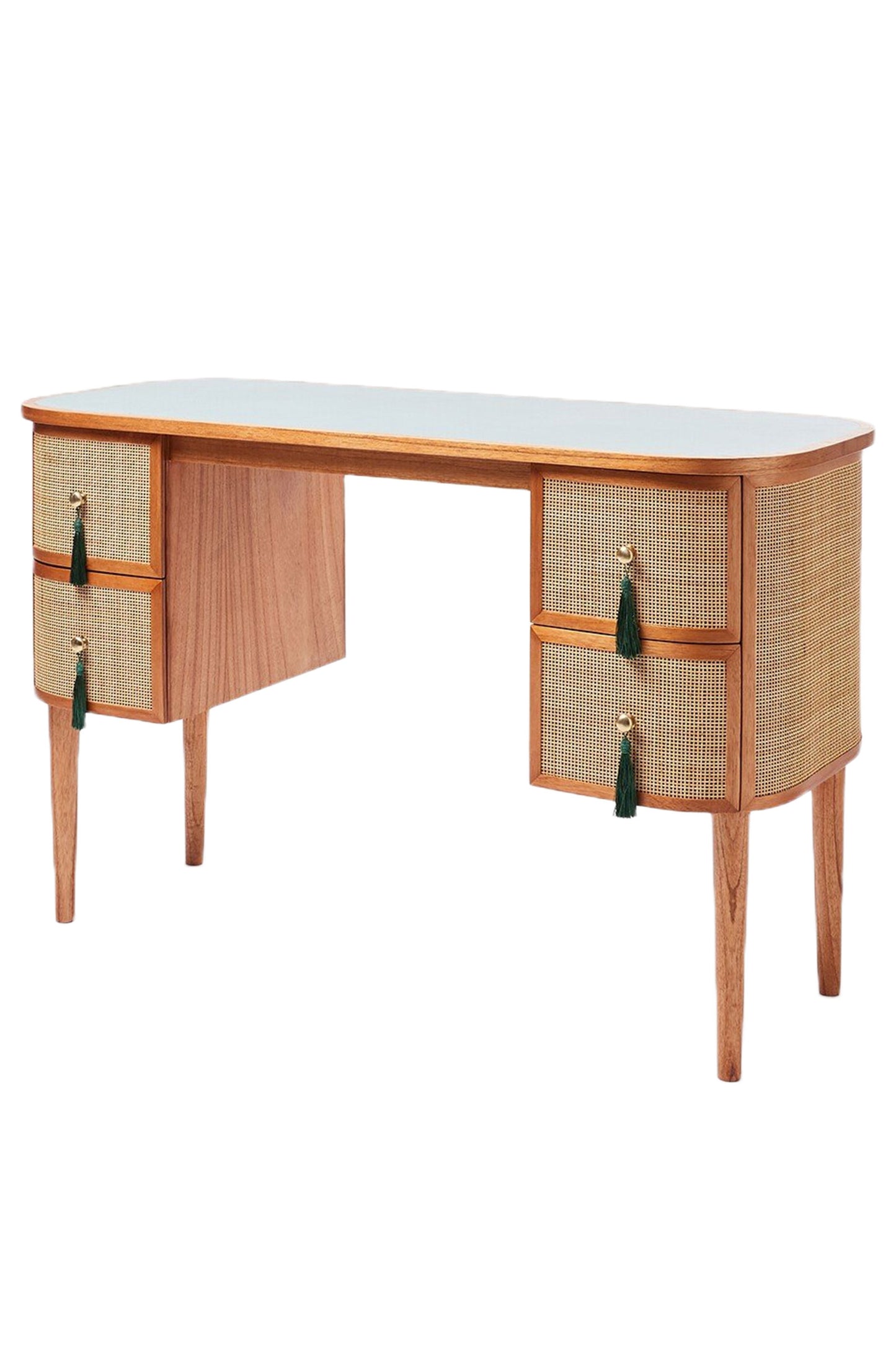 Kinship Rattan Teal Blue Desk & Dressing Table