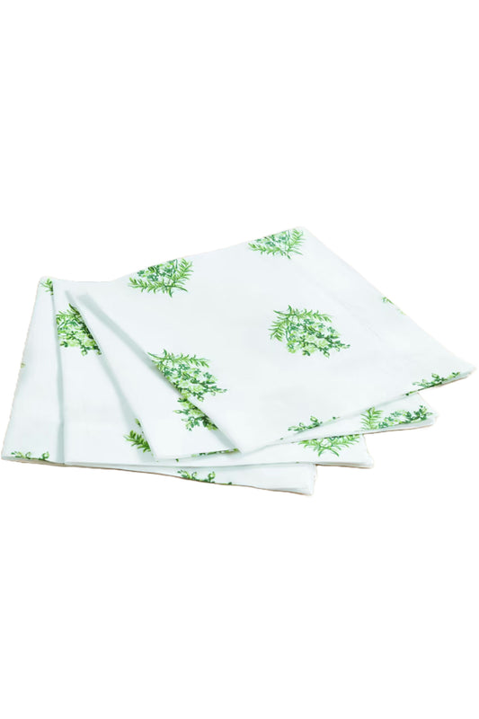 Set Of Four Printed Linen Napkins