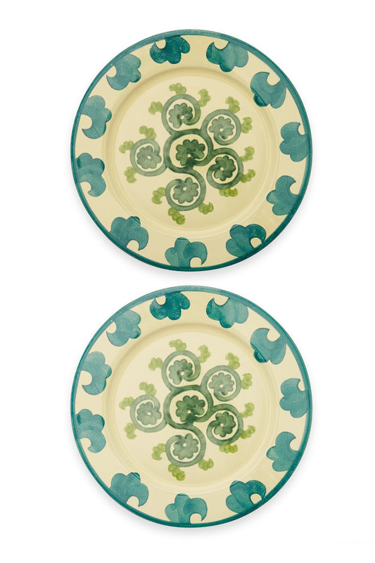 Set of Two Swirl Flower Plates