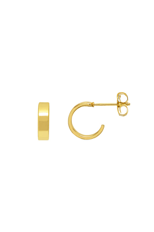 Flat Hoop Gold Earrings