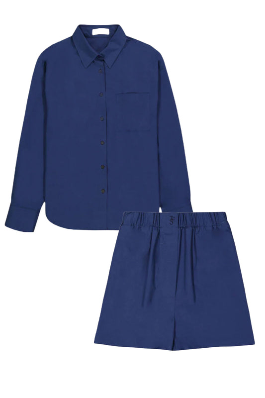 Lui Patch-pocket Cotton-poplin Shirt And Boxer Shorts
