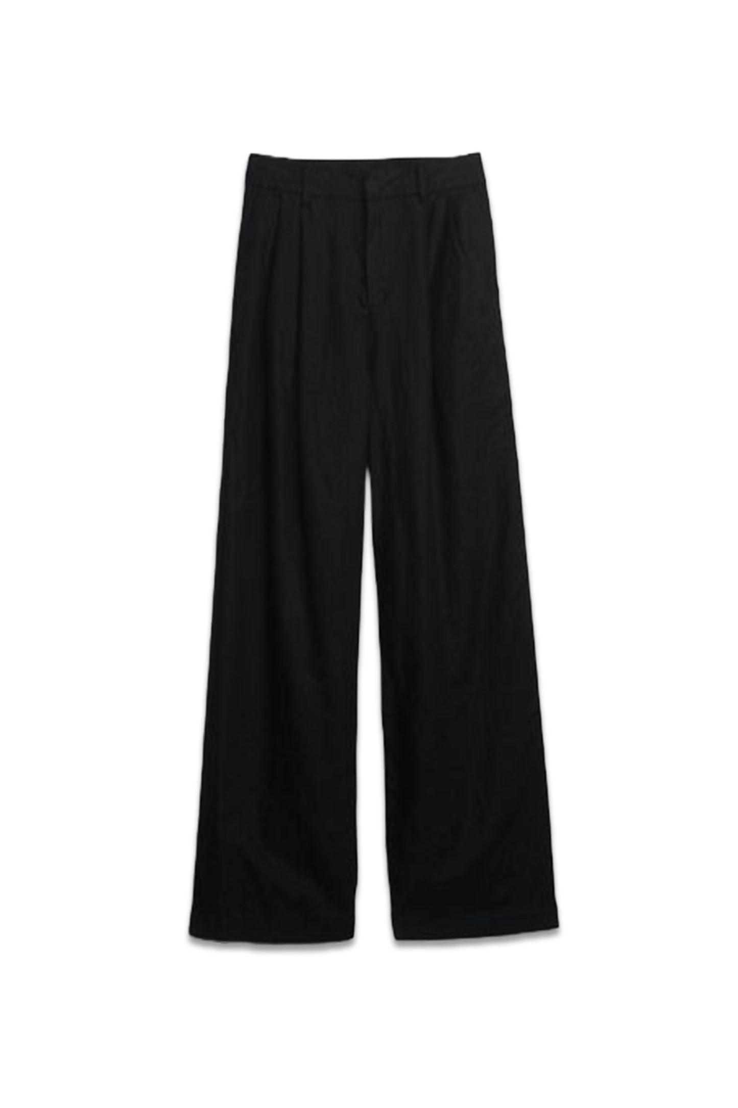 Linen-Cotton Pleated Trousers