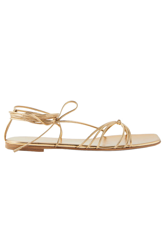 Sylvie Lace-up Leather Flat Sandals