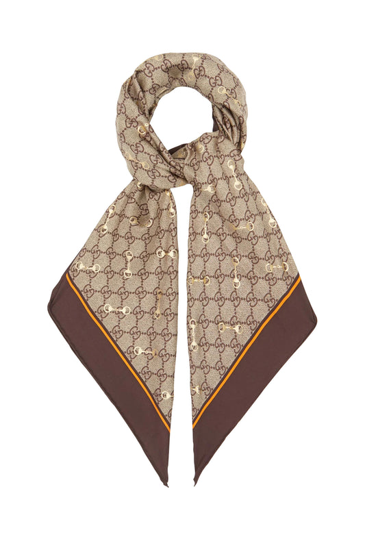 GG Supreme-jacquard Horsebit-print Silk Scarf