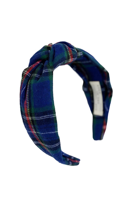 Tartan Navy Knotted Headband