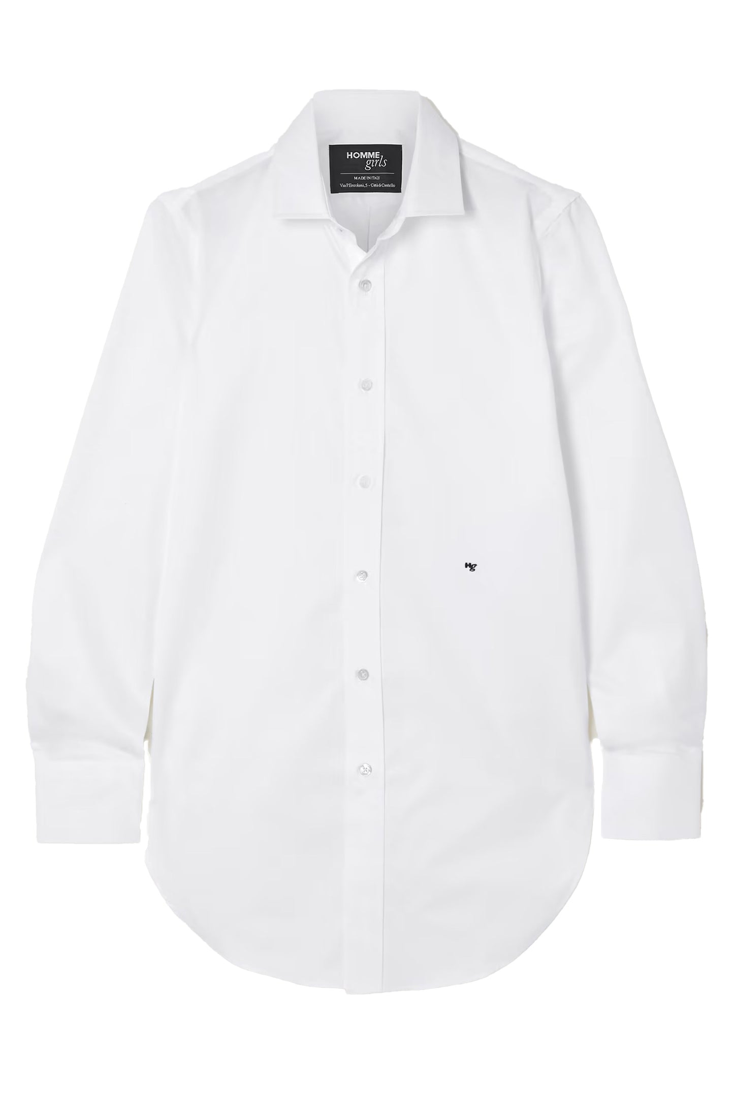 Embroidered Cotton-Poplin Shirt White