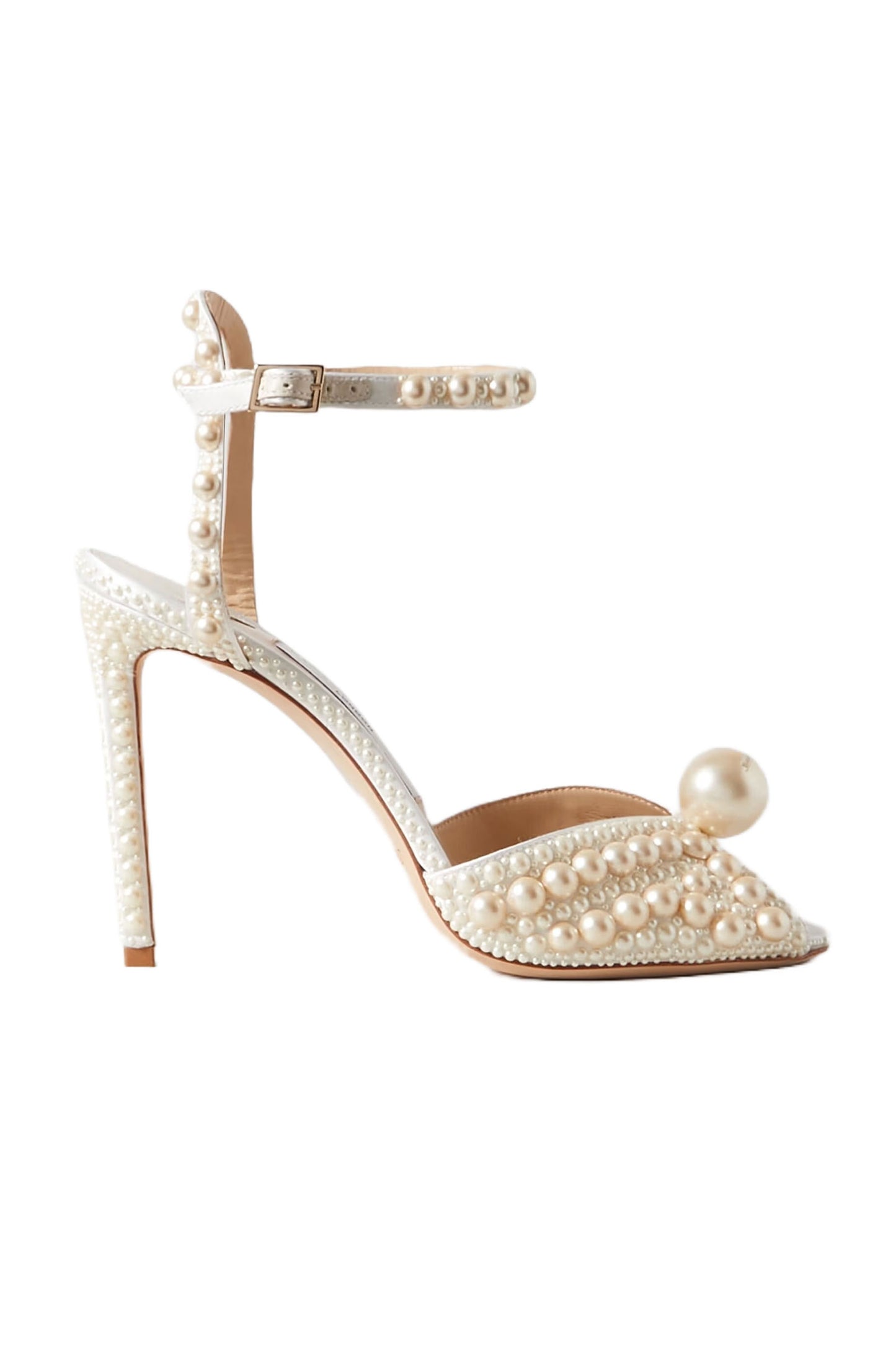 Sacora 100 Faux Pearl-Embellished Satin Sandals