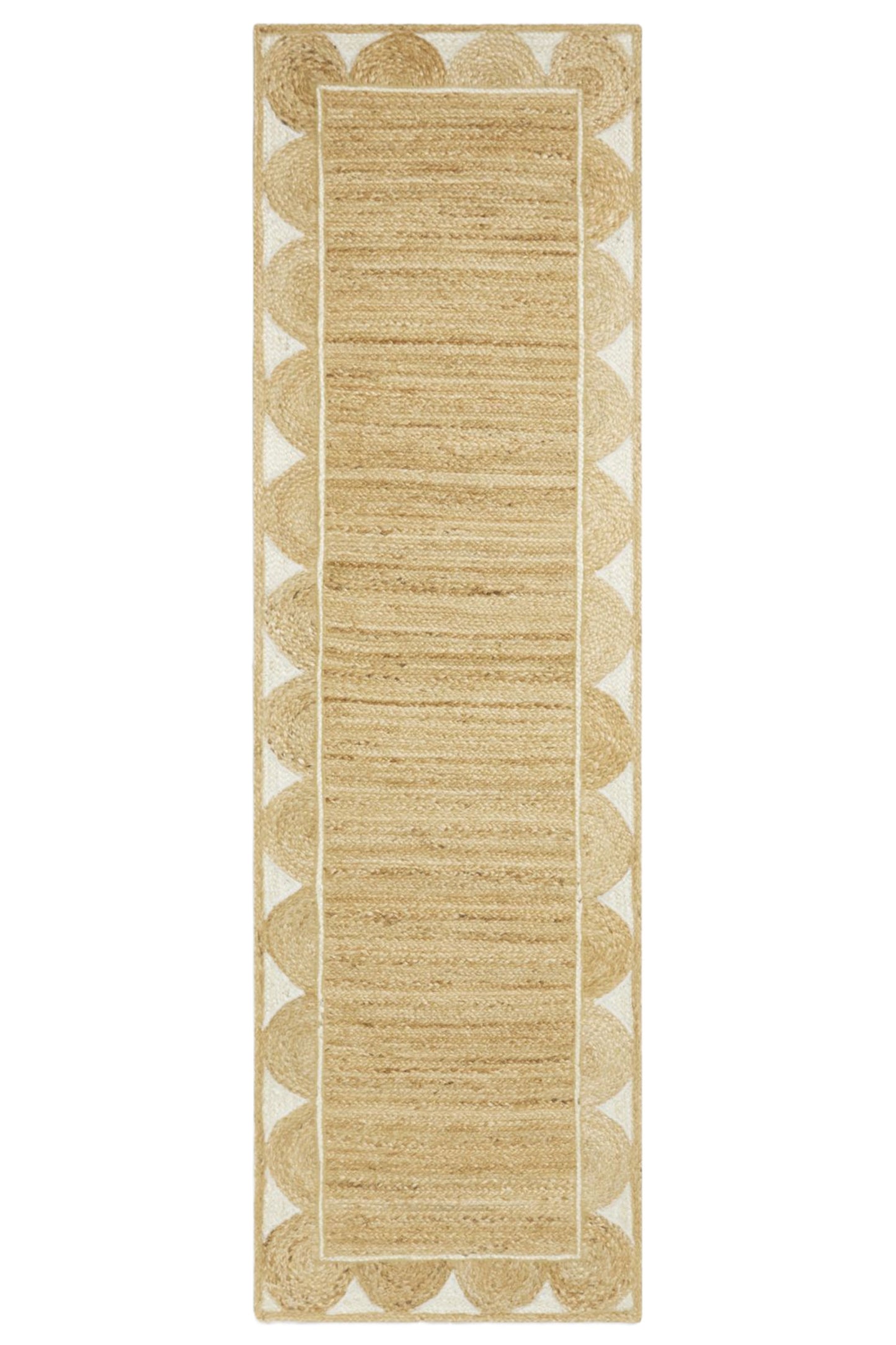 Hand Woven Scalloped Jute Runner Rug