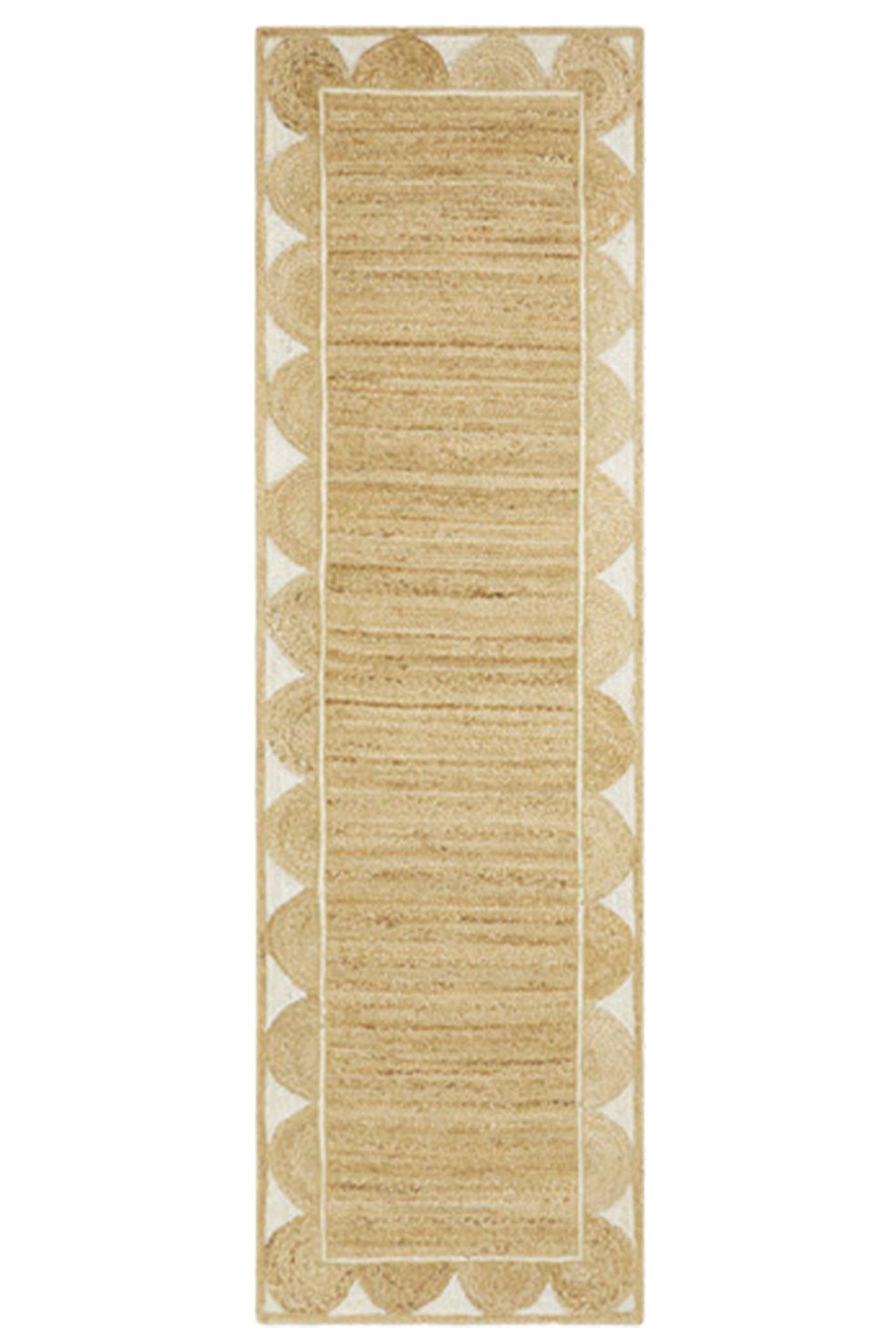 Hand Woven Scalloped Jute Runner Rug