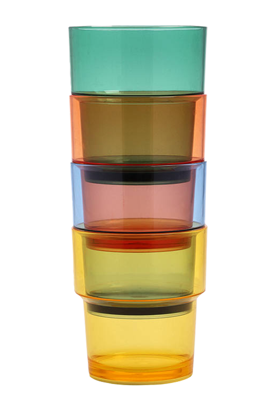 John Lewis & Partners Stacking Plastic Tumblers, Set of 4, 250ml, Assorted