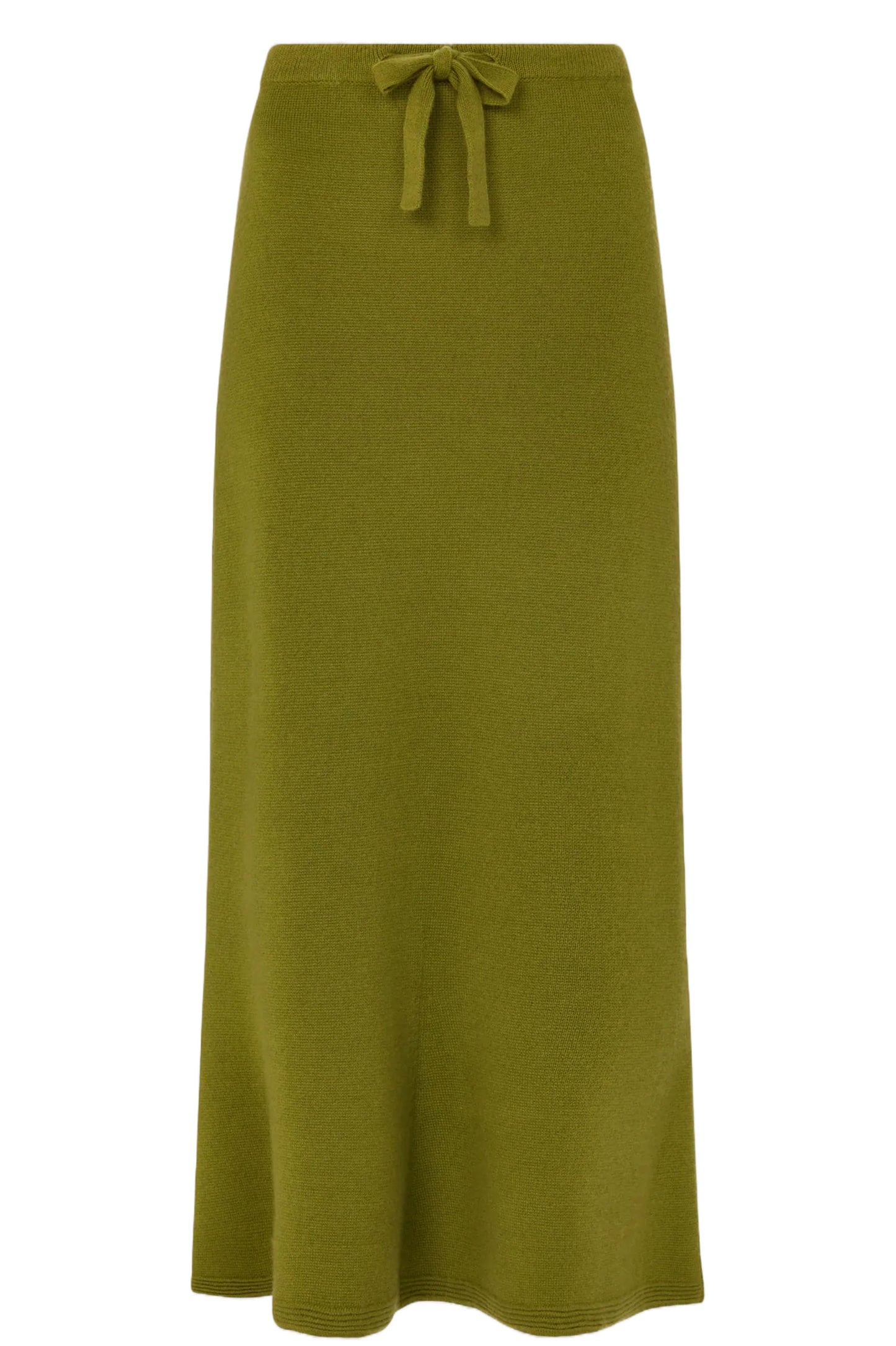 Green Flared Cashmere Skirt