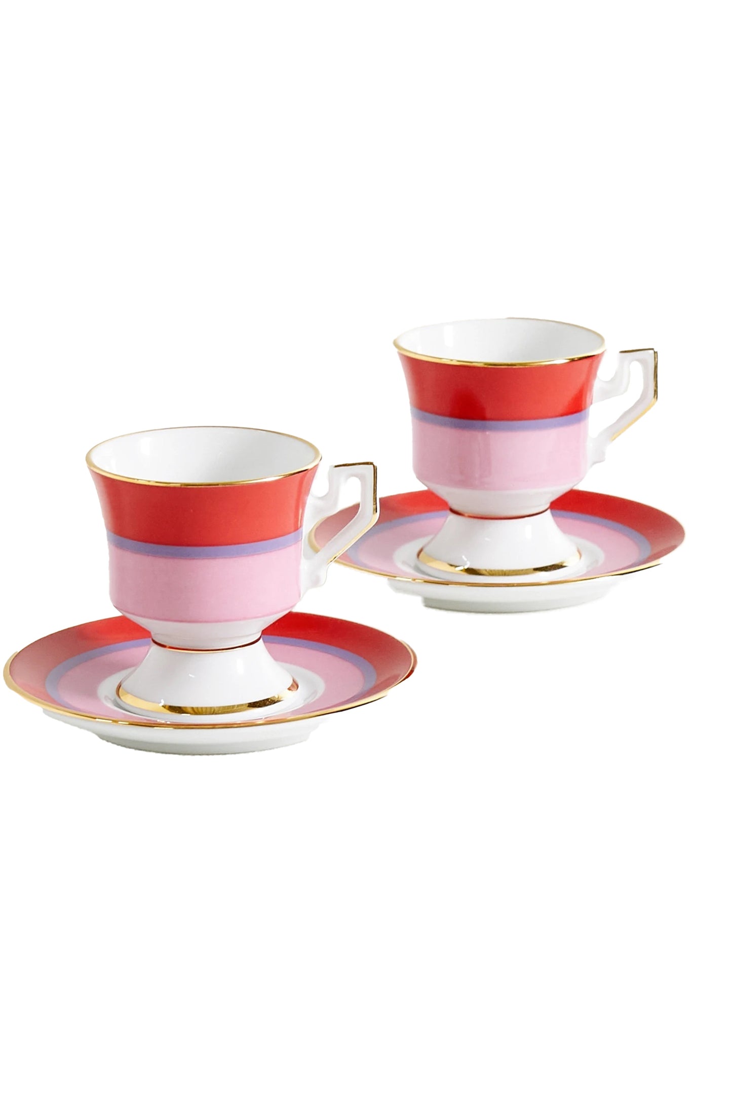 Set of Two Espresso Cups and Saucers