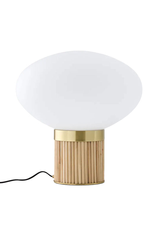 Dolce XL Brass Bamboo and Opaline Glass Lamp