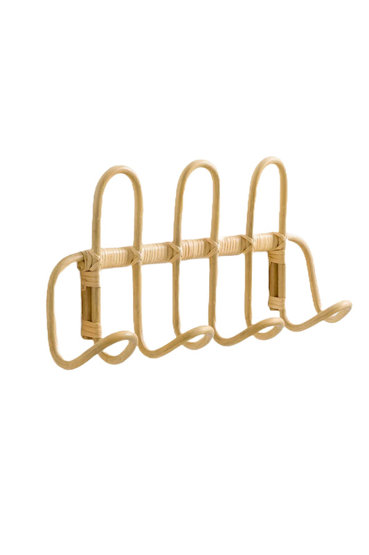 Miya 4-Hook Rattan Wall Rack