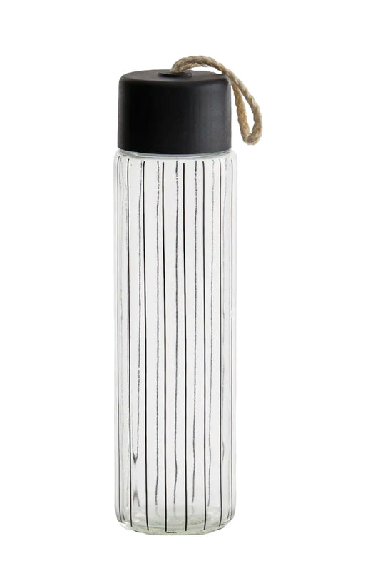 Rij Striped Glass Water Bottle