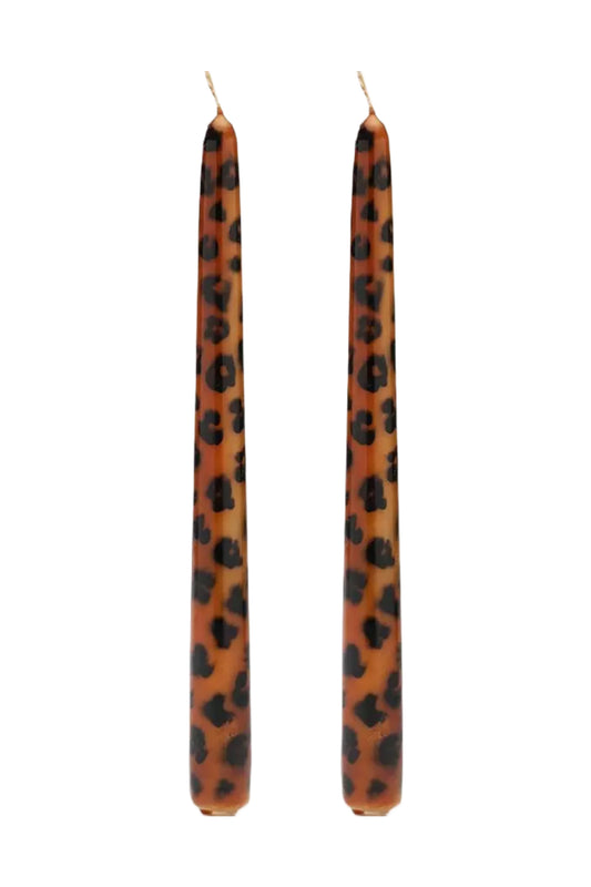 Leopard Candles Set of Two