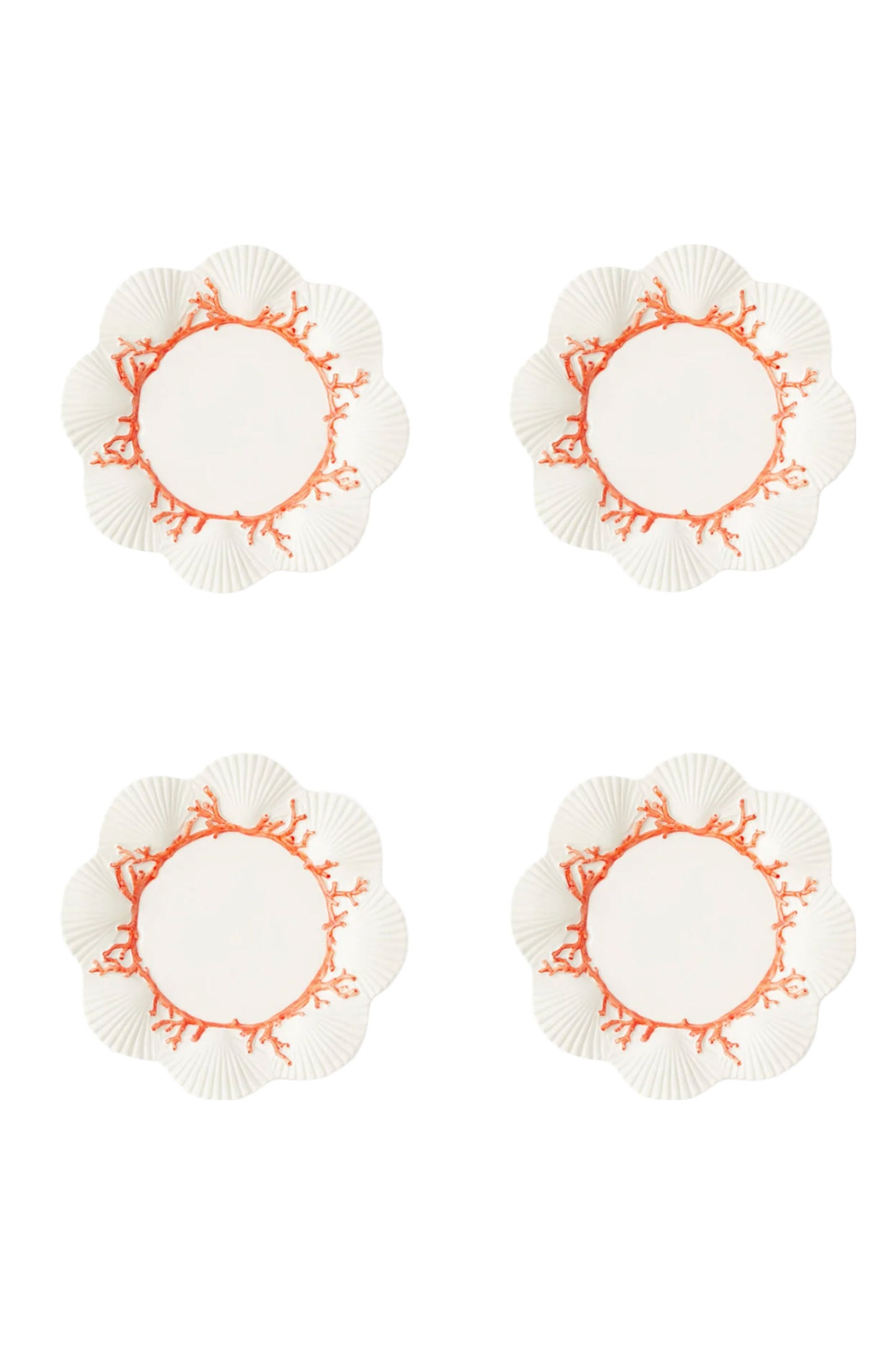 Set Of Four Saint Jacques Ceramic Side Plates