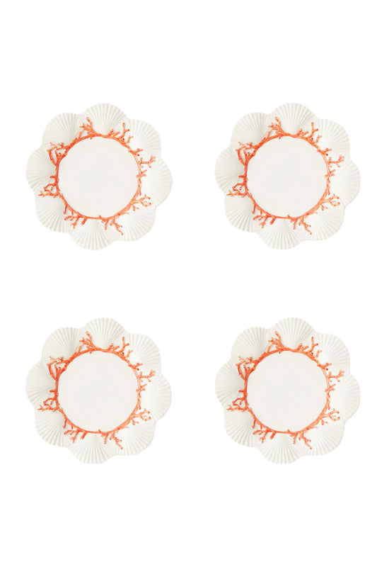 Set Of Four Saint Jacques Ceramic Side Plates