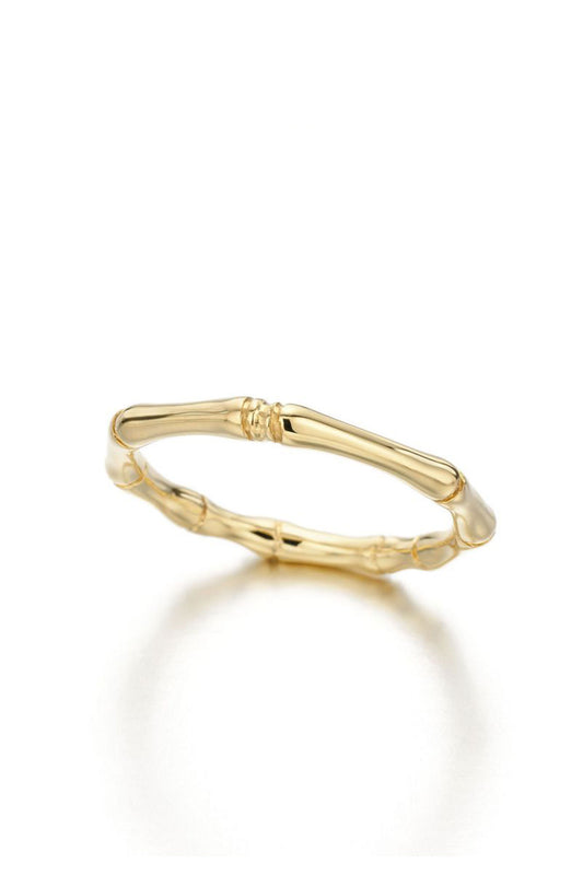 Bamboo Wide Yellow Gold Ring