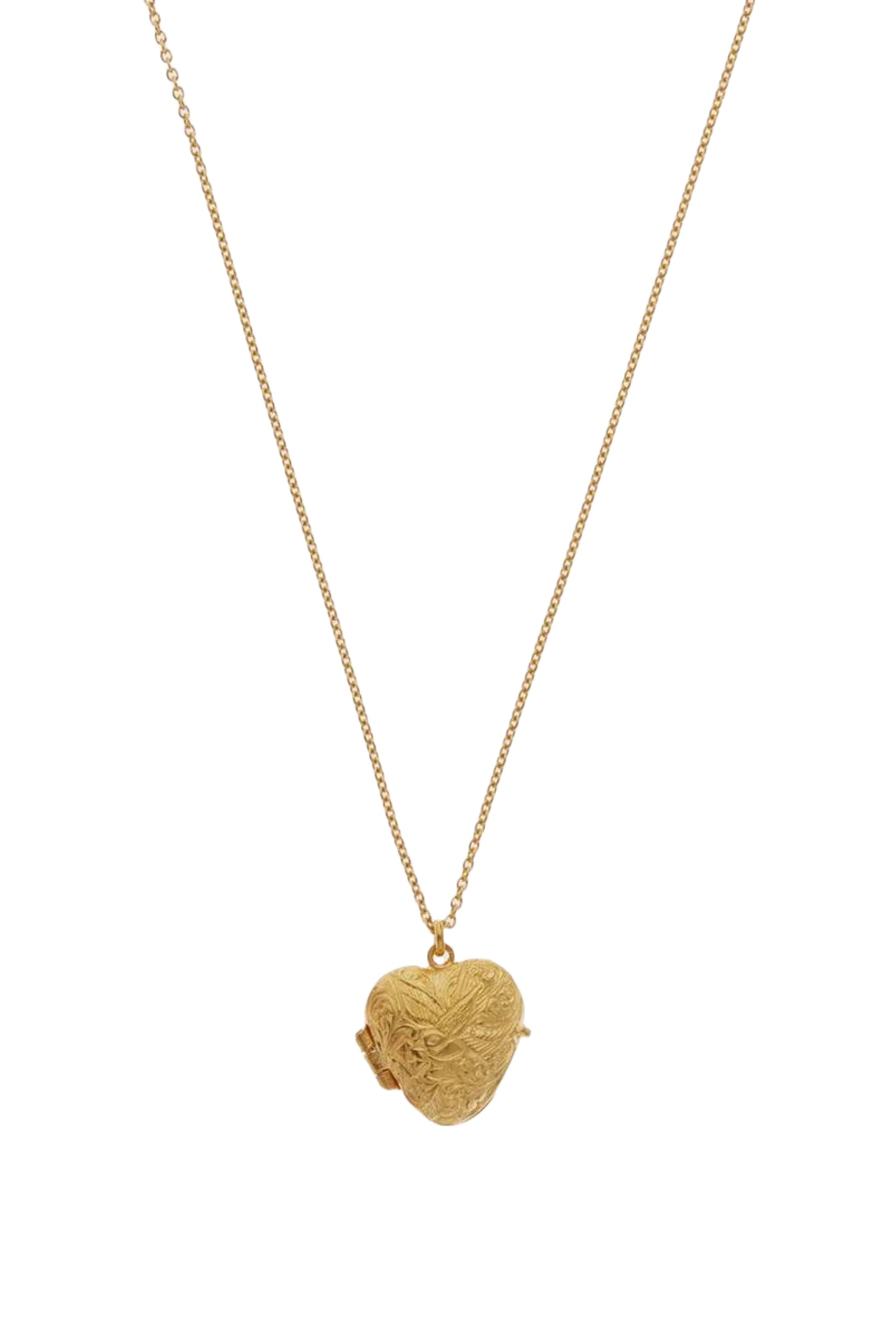 Gold-Plated Victoriana Keepsake Heart Locket Necklace