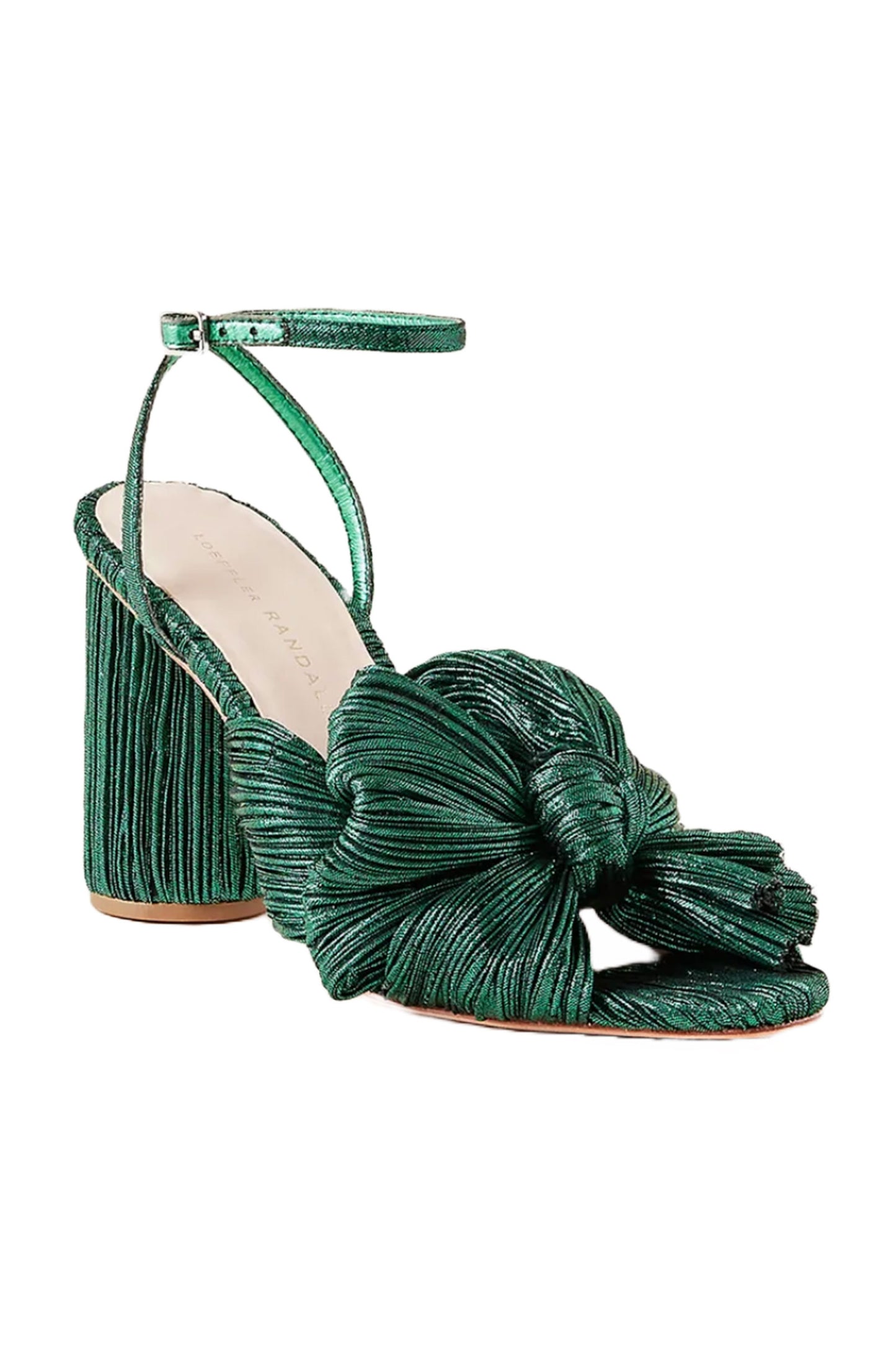 Camellia Bow Heel Emerald