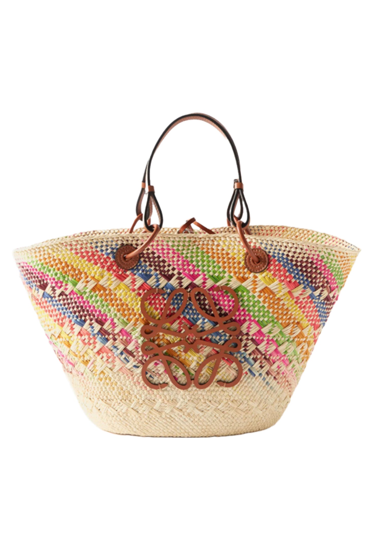 Anagram-logo Rainbow Raffia Basket Bag