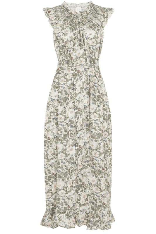 Delfina Sleeveless Embroidered Linen Dress