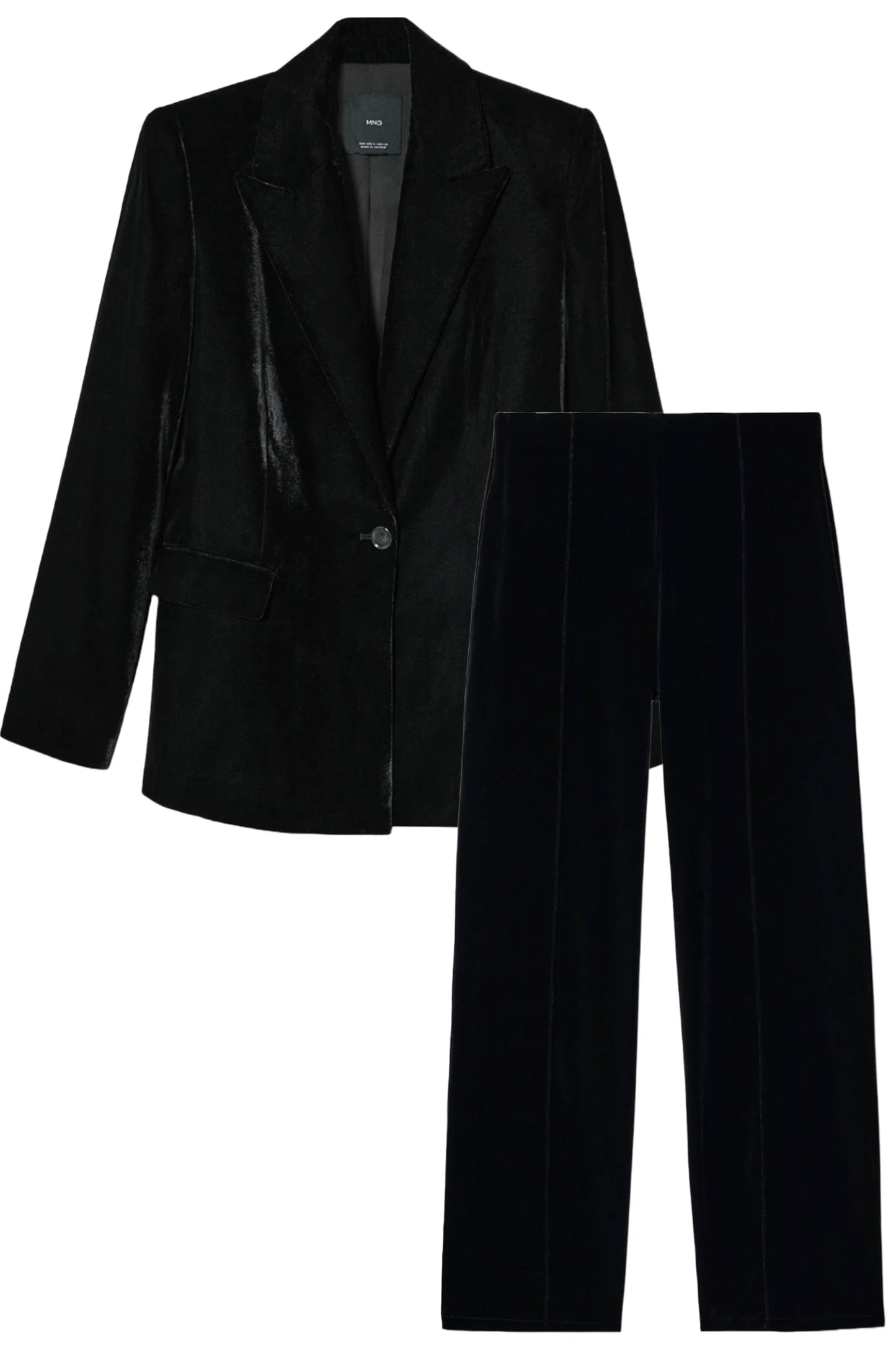 Black Velvet Blazer And Palazzo Trousers