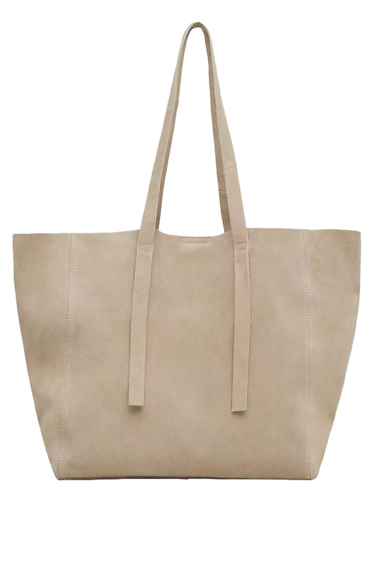 Pastel Brown Fran Suede Tote Bag