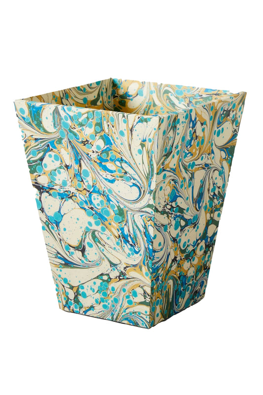 Multi-coloured Marbled Print Waste Paper Bin