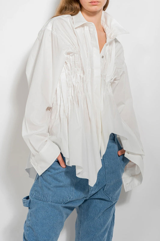 Cinched Pleated Shirt
