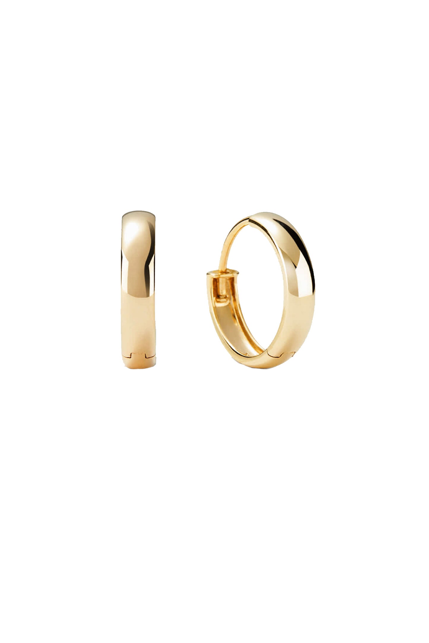 Bold Huggie Hoops 14K Yellow Gold