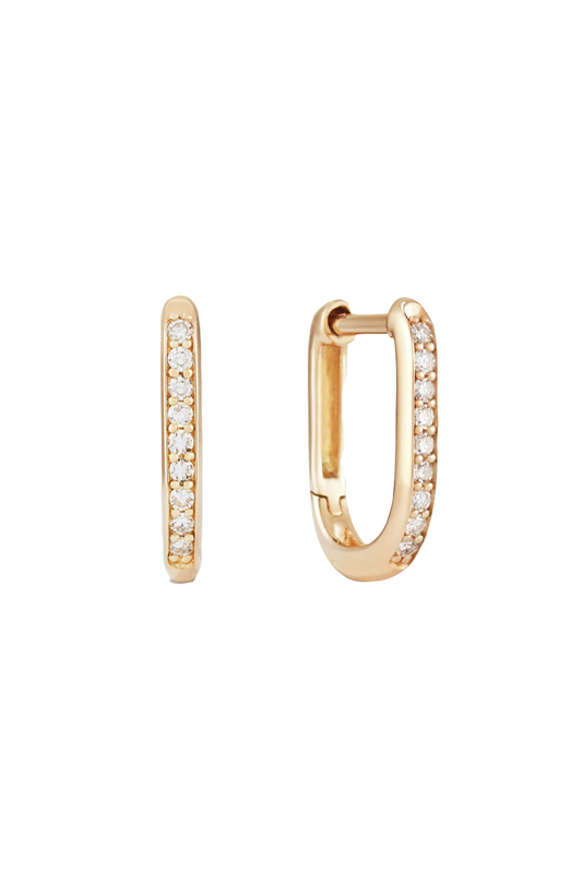 Pavé Diamond U Hoops