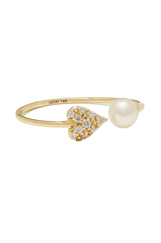 14-Karat Gold, Pearl and Diamond Ring