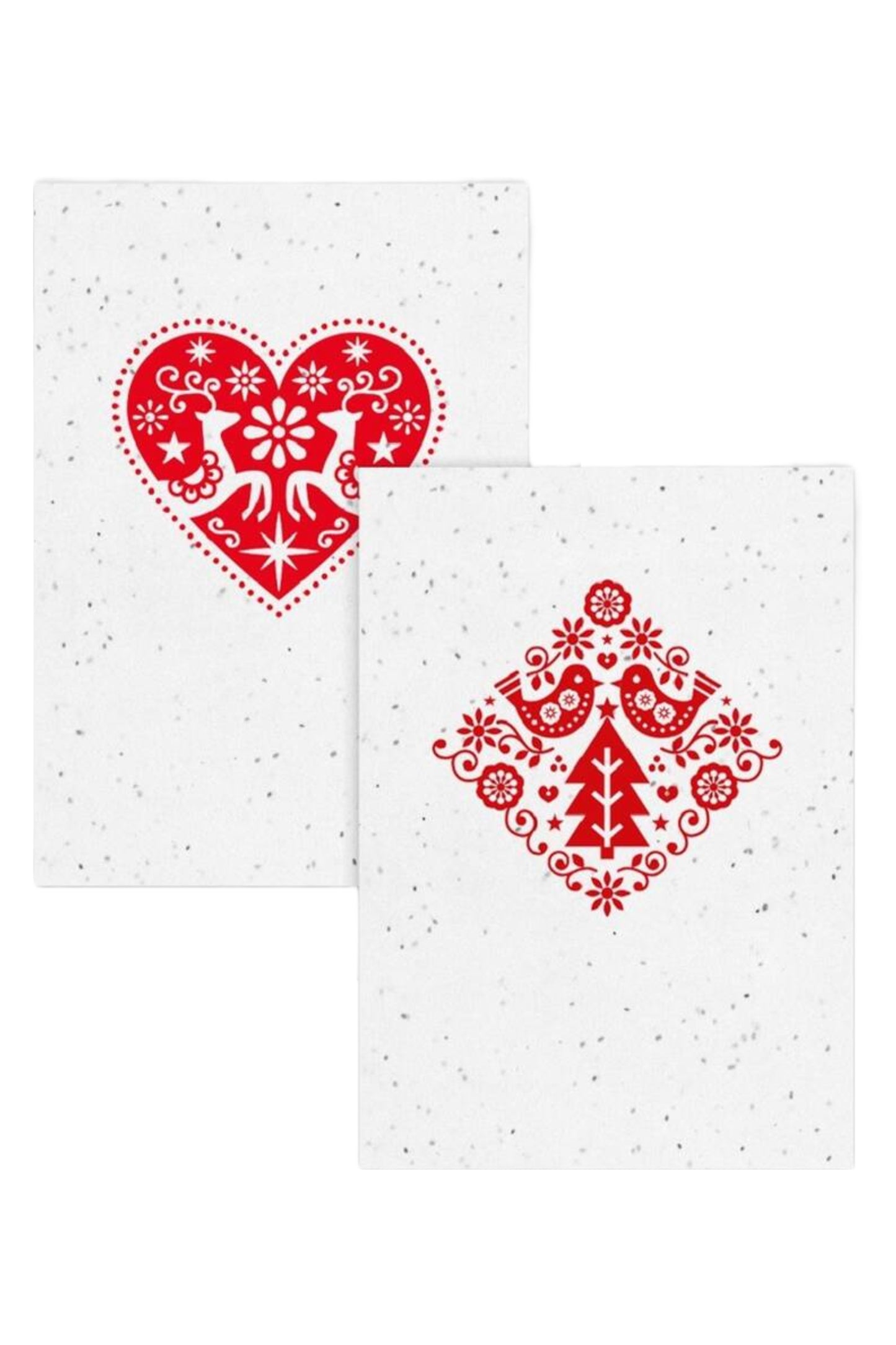 Plantable Red Scandi Design Christmas Cards 6pk