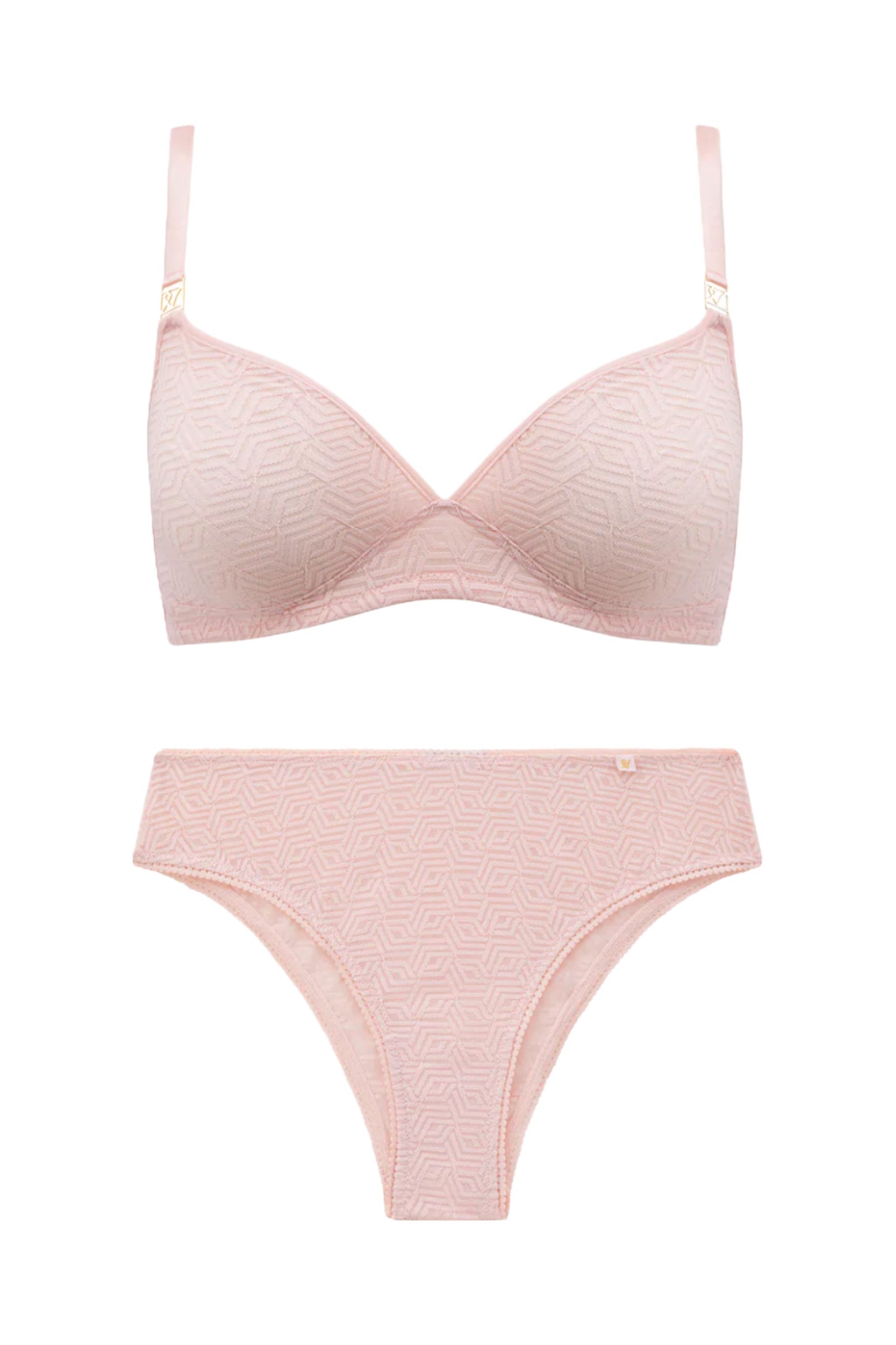 Bralette Second Skin And High Leg Brief Blush Pink