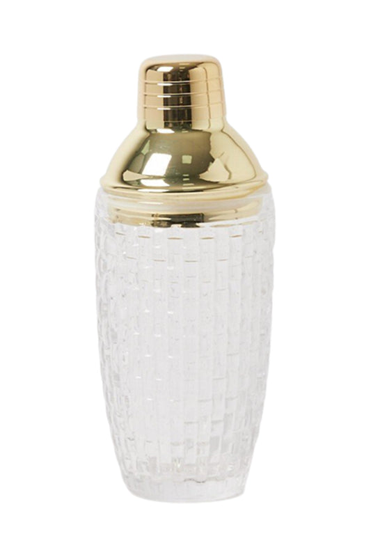 Fiesta Gold Metal & Glass Cocktail Shaker