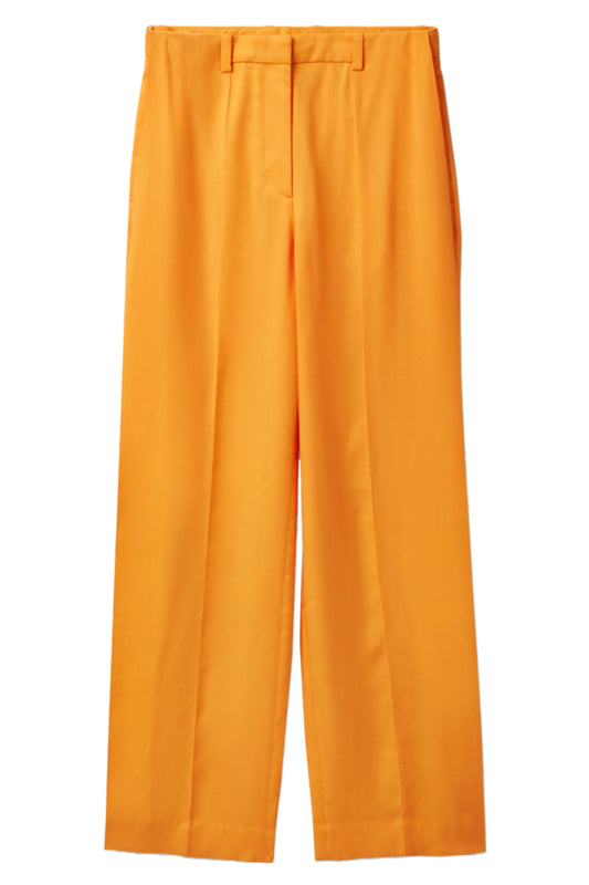 Wide-Leg Orange Tailored Trousers
