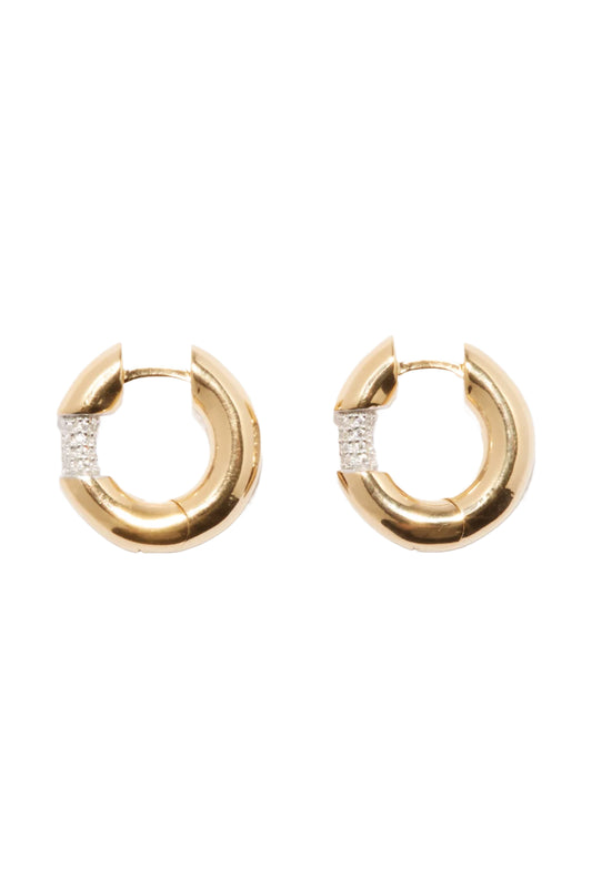 Mini Crystal & 14kt Gold-vermeil Hoop Earrings