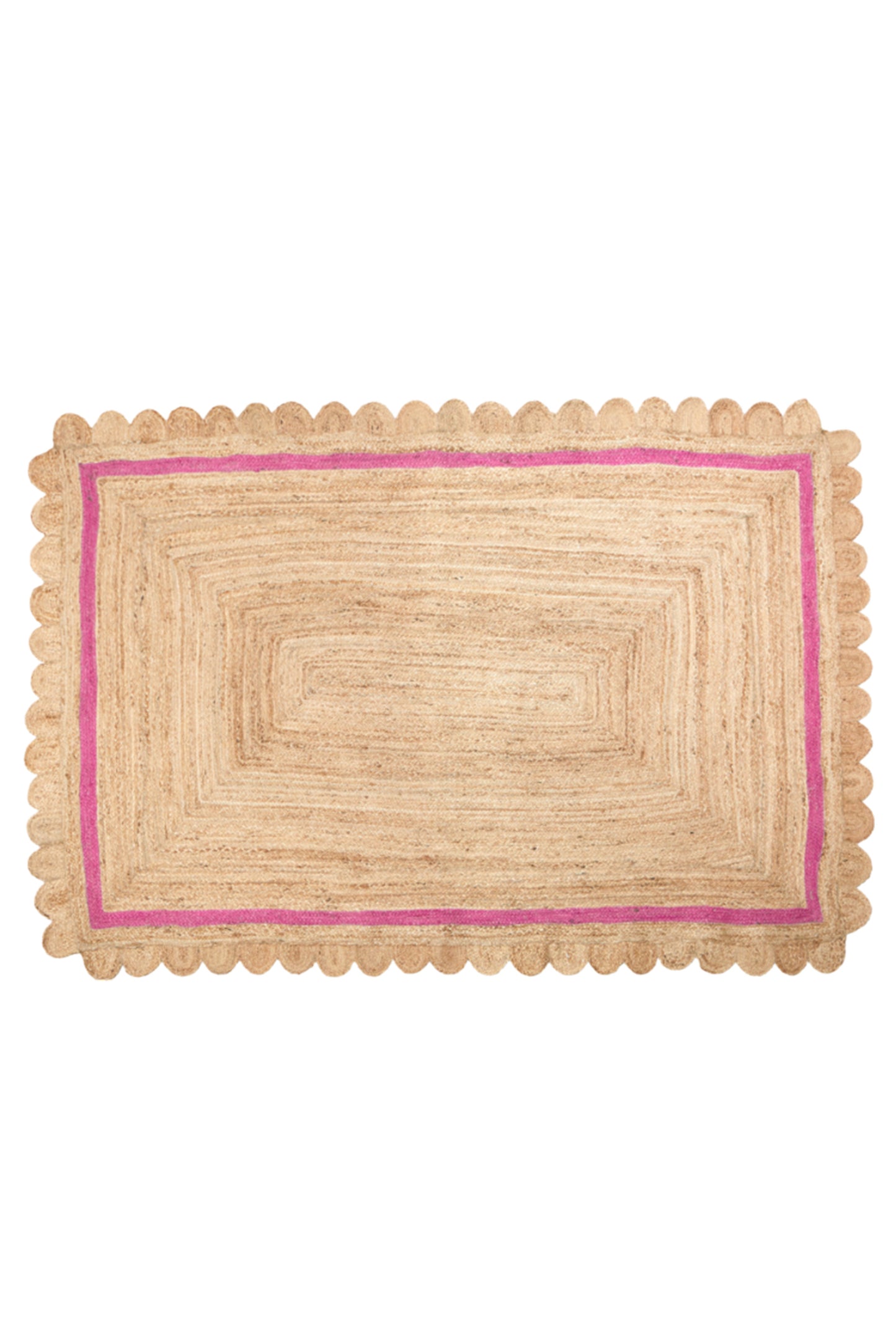 Scalloped Rectangular Jute Rug